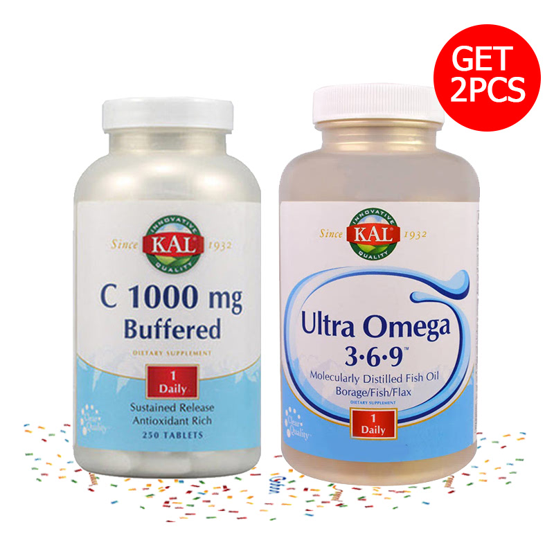 1000 Buffered - 250 Tablets + Ultra Omega 3-6-9