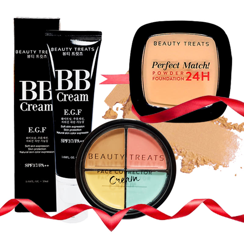 Beauty Treats BB Cream + Face Corrector Cream FREE Perfect Match Powder Foundation 24H No. 04