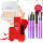 Holika Holika Naked Face Veil Fit Cover Pact 01 Light Beige + Heart Crush Lipstick Comfort Velvet CR01 Reddy Peach FREE Brush Set Purple