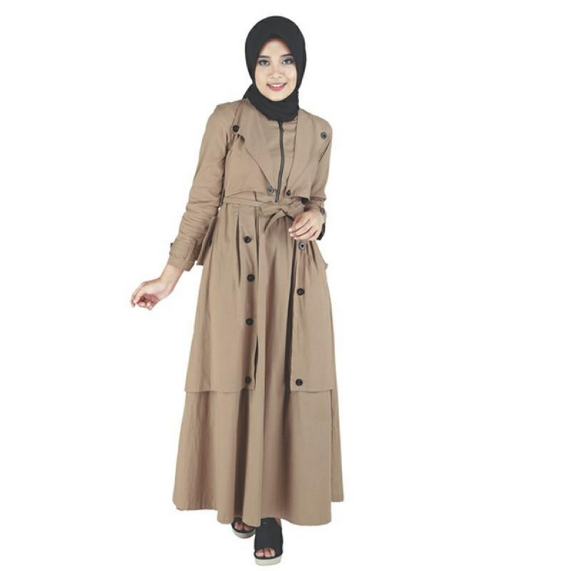 Raindoz Baju  Gamis Baju  Muslim Casual  Wanita ROK  031 Brown 