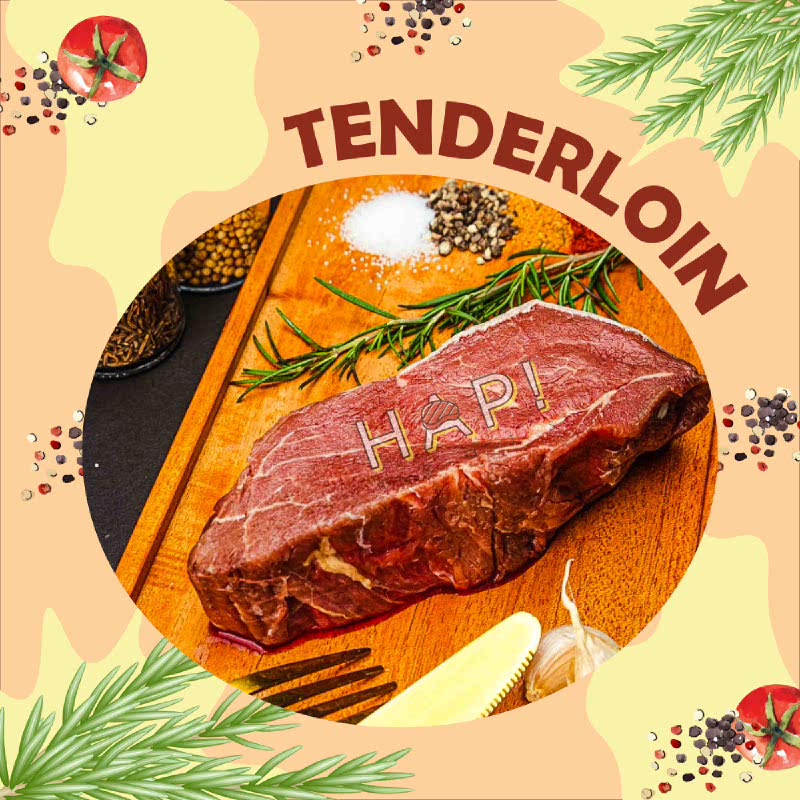 HAP! Meats Tenderloin USA Grade A Steak Cut 1Kg