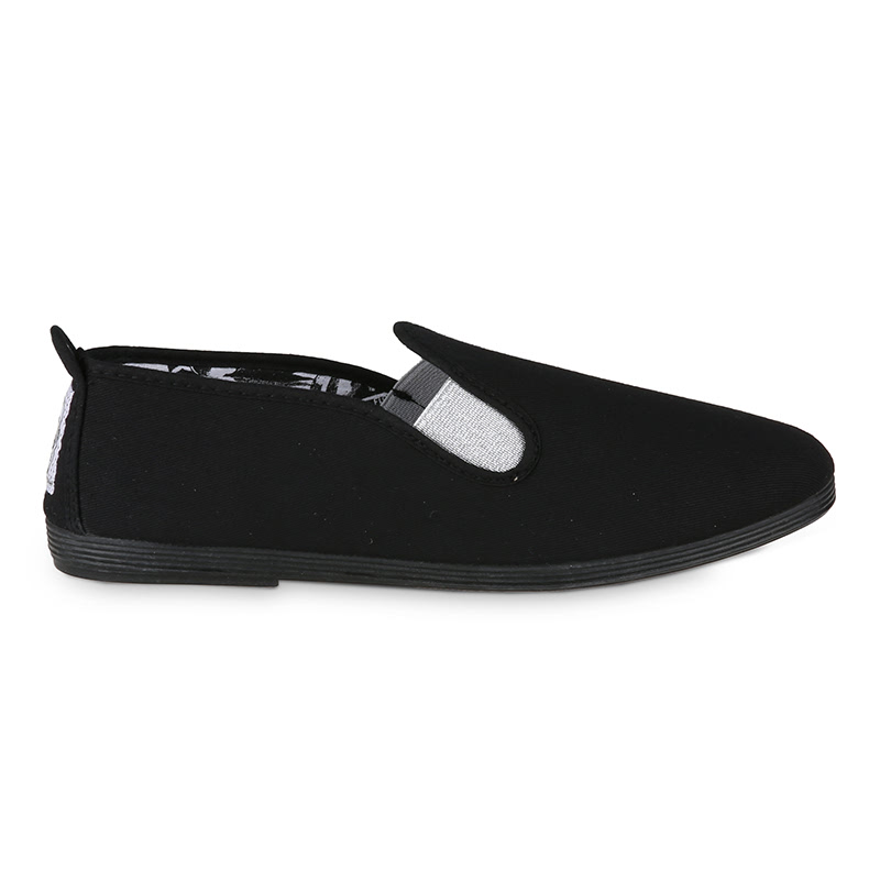 Flossy Menorca Slip On Black Espadrilles 