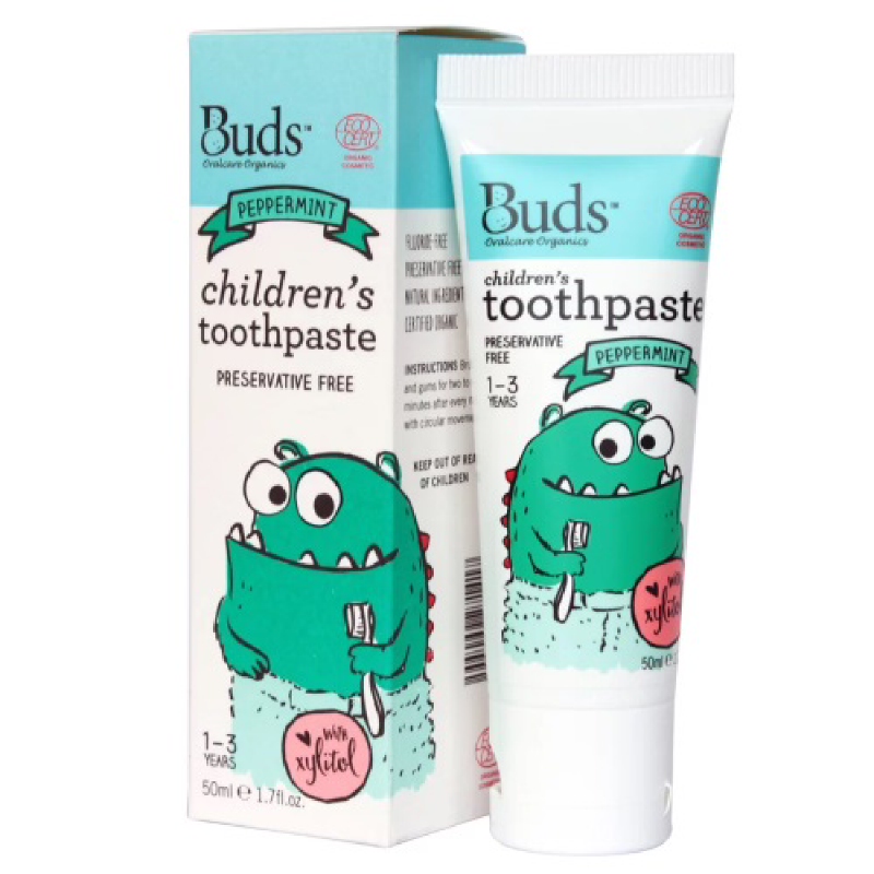 Buds Oralcare Organics - Children's Toothpaste with xylitol ( 1-3 Years ) Peppermint 