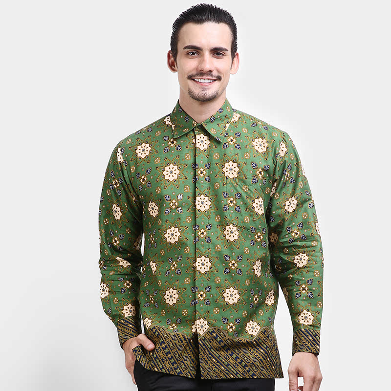 Kemeja Panjang Batik Print Motif Ceplok Blimbing Rans Liris