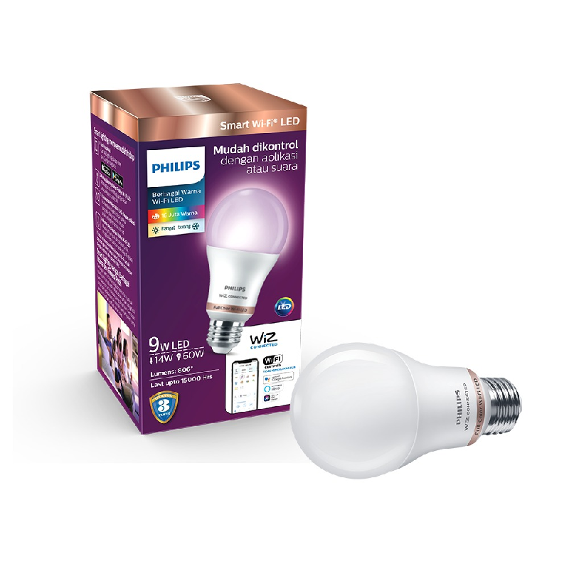 Philips Lampu Smart WiFi LED 9W - Color and Tunable White (Warna)